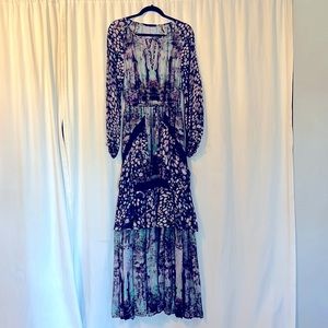 BCBGMAXAZRIA Silk Chiffon Maxi Dress